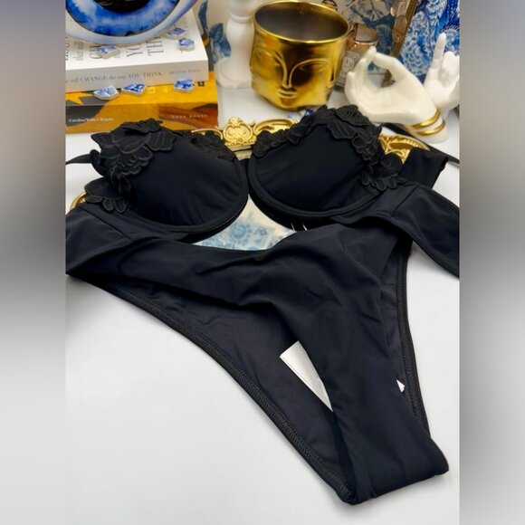 🆕 ZIMMERMANN 🧿 NWT Halliday Embroidered Balconette Bra + Scoop Pant Set, Sz 3 - Picture 12 of 16